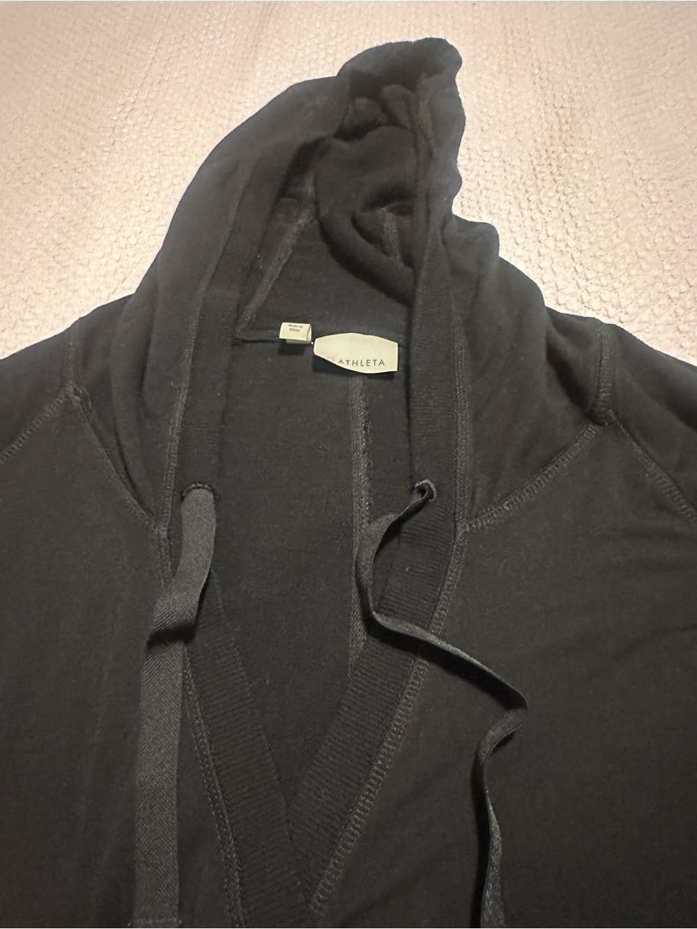 Athleta women’s plus 2x Black Hooded Wrap-Front Pullover - Picture 4 of 13